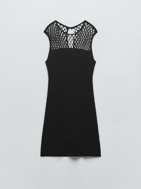ZARA Pointelle Knit Mini Dress